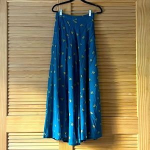 Teal & Yellow Flower Palazzo Pant - Indian Wedding